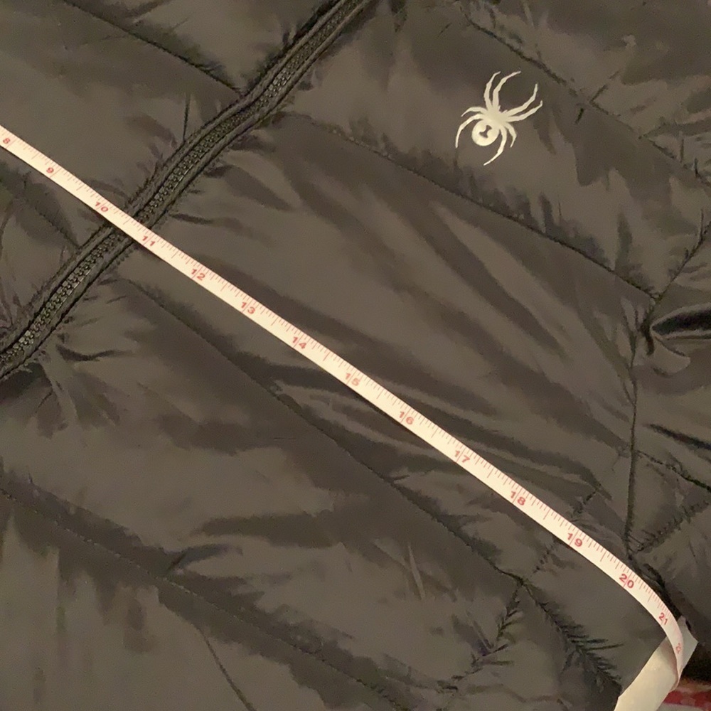 Spyder black polyester hooded quilted coat, small - Picture 14 of 15